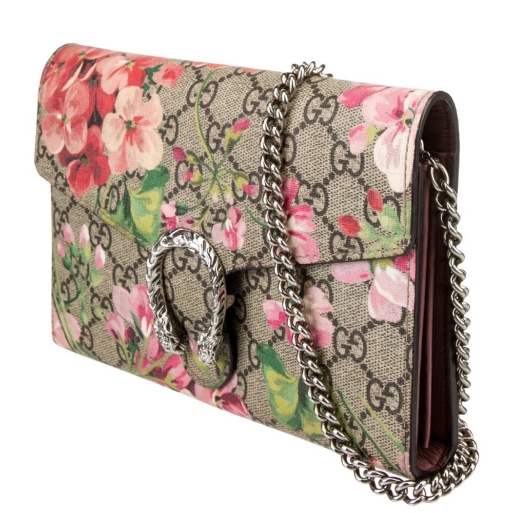 Gucci Floral GG Supreme Dionysus Wallet on Chain Bag